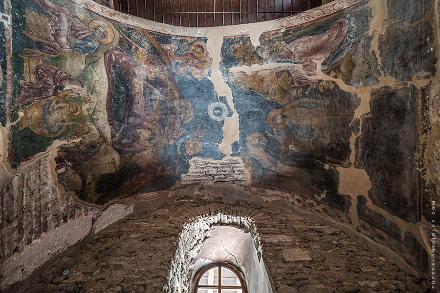 Τοιχογραφία στον θόλο της εισόδου του ναού του Όσιου Δαβίδ Θεσσαλονίκης (UNESCO)