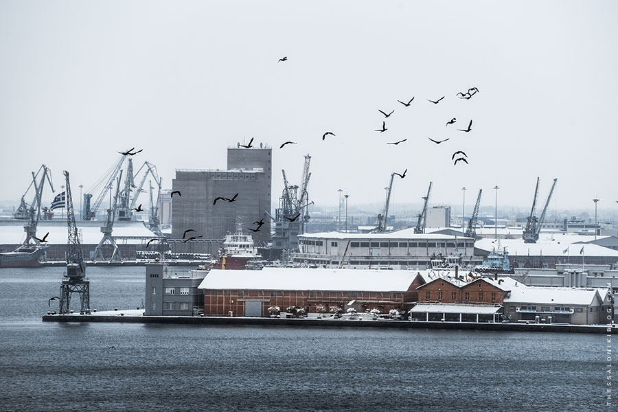 The Port of Thessaloniki after Snowfall
