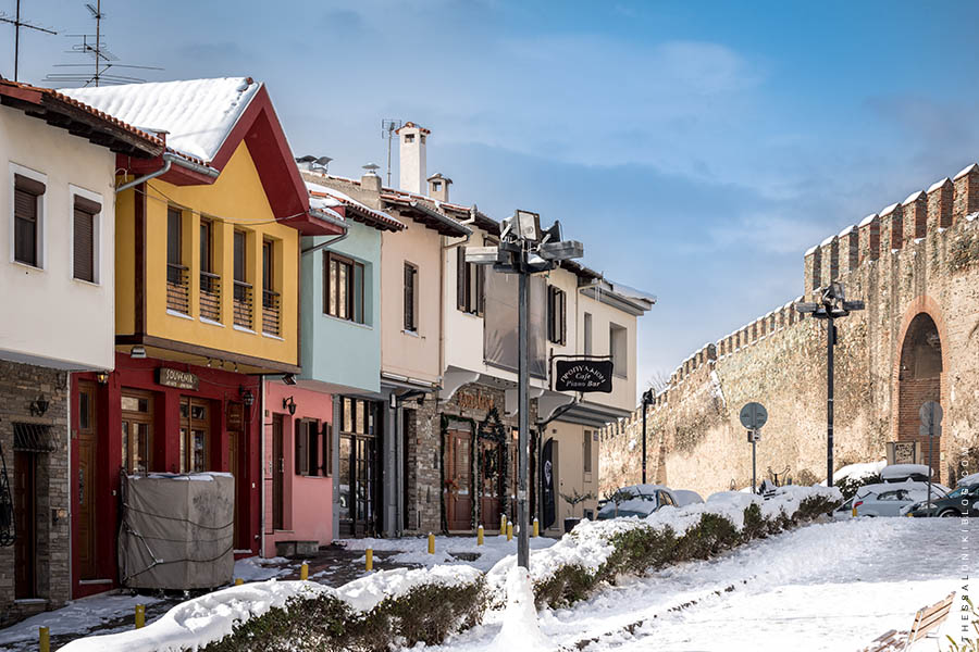 The Upper Town of Thessaloniki Snow-covered