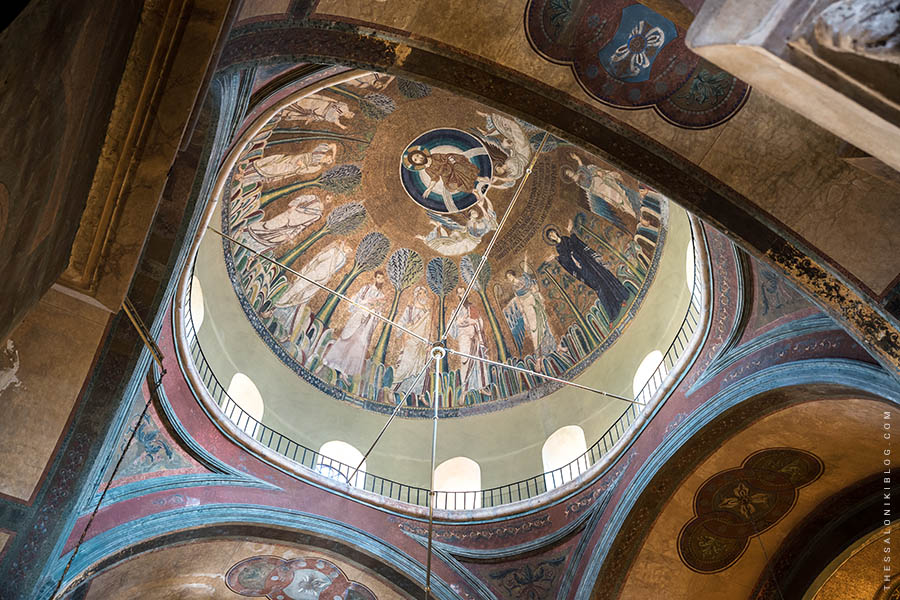 Εσωτερική άποψη του τρούλου της Αγίας Σοφίας Θεσσαλονίκης (UNESCO)