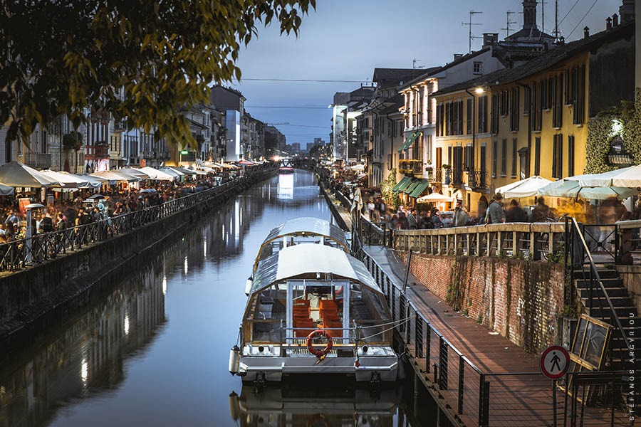 Naviglio Grande in Milano at Dusk