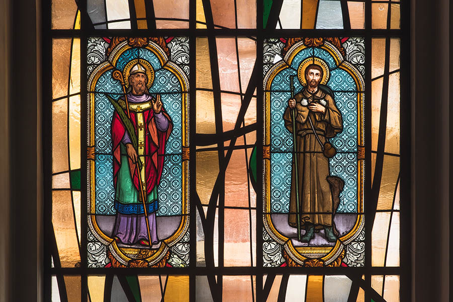 Thessaloniki Catholic Church Stained Glass Detail